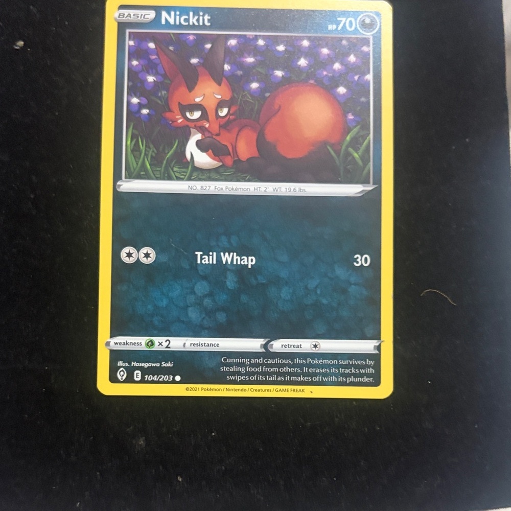 Pokemon Nickit Card - Red and Black